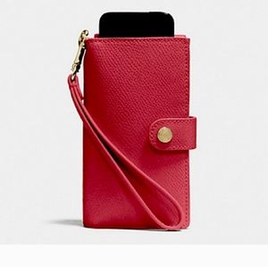 NWOT! Coach Red Crossgrain Signature Clutch Wristlet